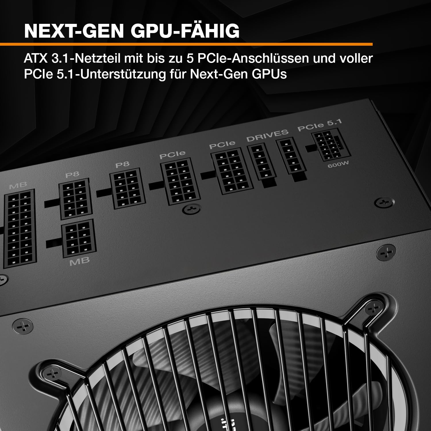 be quiet! Pure Power 13 M 650W Netzteil, 80 Plus® Gold Effizienz, ATX 3.1-Netzteil, für PCIe 5.1 GPUs, 120mm be quiet! Lüfter, semi-passiver Betrieb möglich, LLC-Technologie, Single-Rail 4