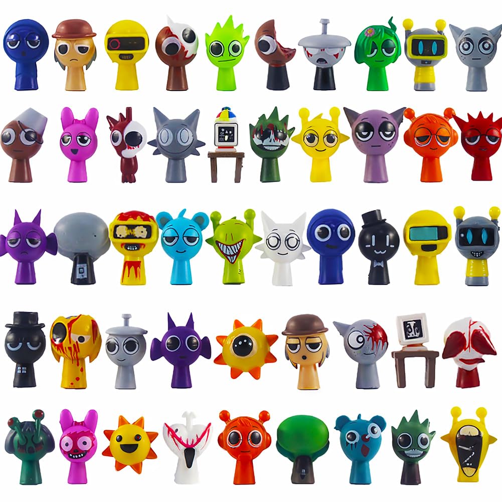 Kouipoie 48PCS S-prunki Action Figures,1-1.6IN Colorful Toy Figures for Kids, for Boys and Girls Ages 3+ Safe, Durable, and Fun, The for any S-prunki Games fan.