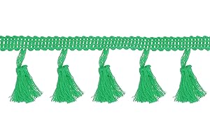uxcell 10 Yards Tassel Fringe Trim, 1.8 Inch Tassels Fringe Lace Trim Ribbon Trimming Sewing Fringe Trim for Sewing Crafts Ho