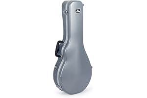 Crossrock F-style Mandolin Case with Backpack Straps, ABS Molded Hard-shell in Silver(CRA860MFSL)