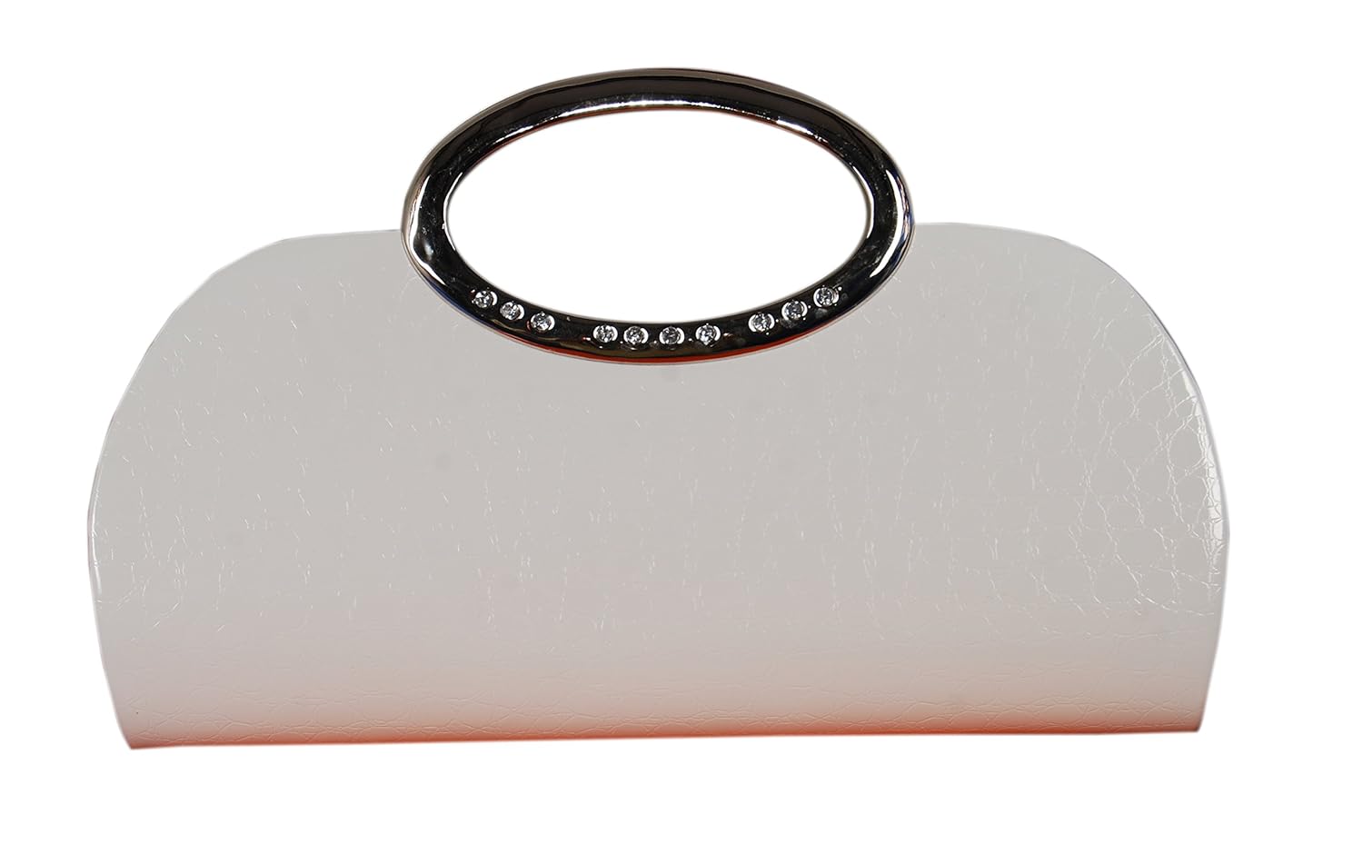 oleva women's croco leather white clutch