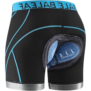 baleaf Men's 5D Padded Bike Underwear Cycling Shorts Bicycle | 5D Padded, Extra Silicone, Stretch, Breathable, Anti-Slip, 6",