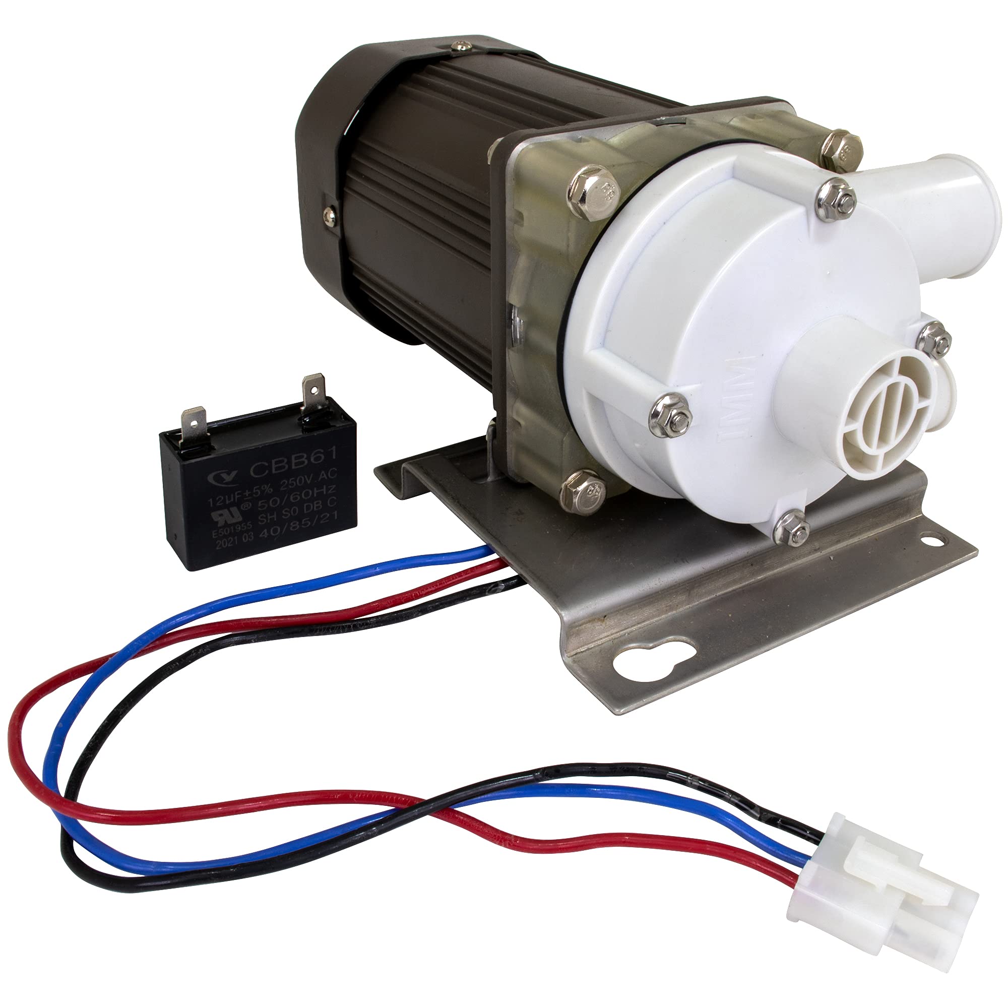 IMM Ice Machine Motor Replacement for Hoshizaki S-0730 Ice Machine Motors Includes mounting Plate, 14 inch Cable & Plug.