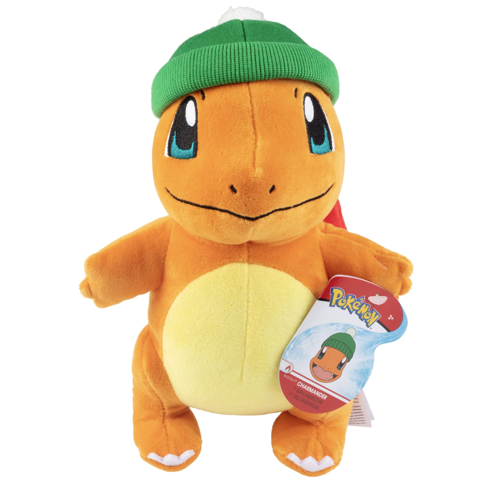 Pokémon Charmander Plush with Beanie - 8-Inch Charmander Plush with Unique Accessory