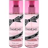 Bebe Silver Body Mist - Body Spray for Women with Mango, Tuberose, Peony, Jasmine, Rose, Cedarwood, Musk, and Sandalwood Long-Lasting Fragrance Mist - 8.4 Fl Oz Pack Of 2