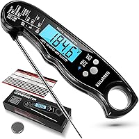 KULUNER TP-01 Waterproof Digital Instant Read Meat LCD Thermometer with 4.6” Folding Probe Backlight & Calibration Function f