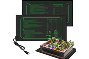 GYTF 21W Seedling Heat Mat for Seed Starting, 10" x 20.75" Waterproof Heating Pad for Indoor Plants Germination Hydroponic, MET Standard - 2 Pack