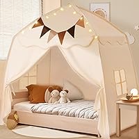 Extra Large Kids Play Tent with Flags & Star Lights, Portable & Foldable Teepee, Boys & Girls, Indoor Outdoor Dome Tent Playh