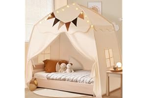 Little Dove Extra Large Kids Play Tent with Flags & Star Lights, Portable & Foldable Teepee, Boys & Girls, Indoor Outdoor Dom