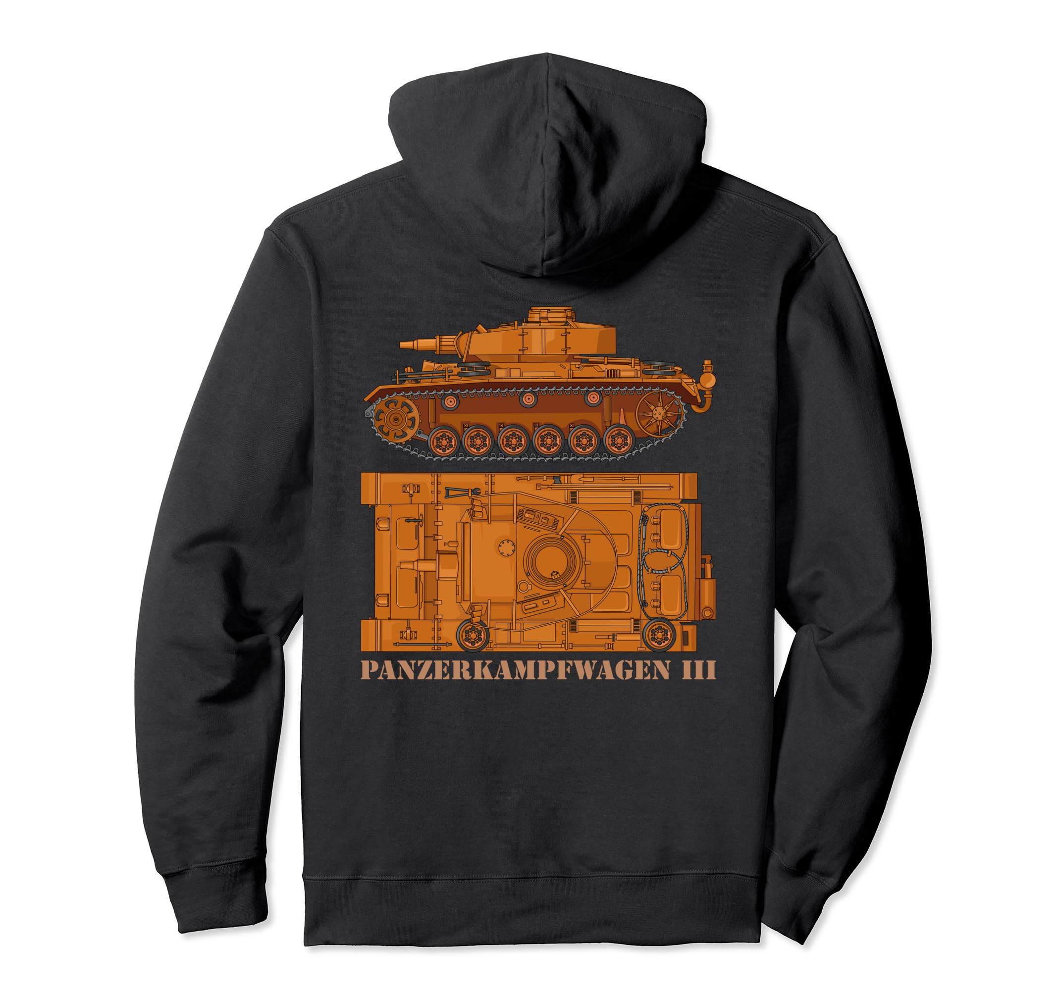 Panzer III German WW2 Tank Panzerkampfwagen 3 Tanks Diagrams Pullover Hoodie