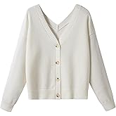 ChooTeeYeen Fall Sweaters for Women 2026 Double V-Neck Long Sleeve Button Up Soft Knit Cardigan Sweaters