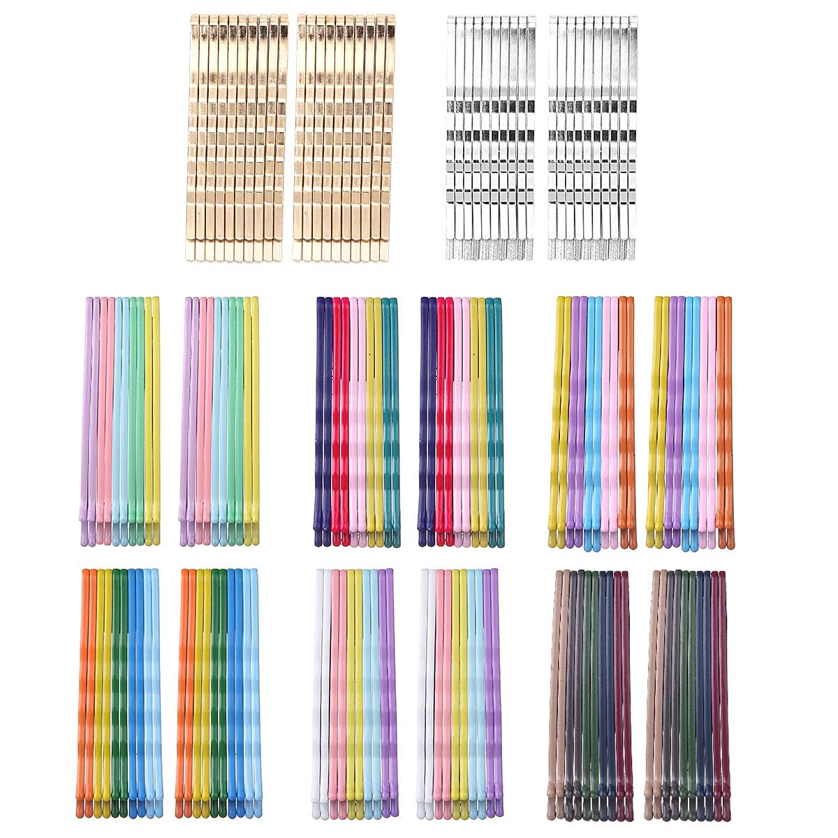 Photo 1 of 160pcs Multi Colored Bobby Pins 2-2.5 Inches Metallic Barrettes Hair Clips for Women