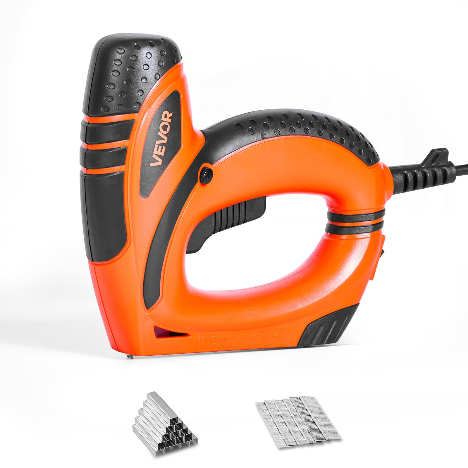 Photo 1 of VEVOR Electric Nail Gun, 2-in-1 Staple Gun Brad Nailer, 18 Gauge 5/8 inch, Stapler Brad Nailer with 1000 Pcs Staples and 1000 Pcs Brad Nails, Non-Slip Rubber Grip, for Woodworking and DIY Projects