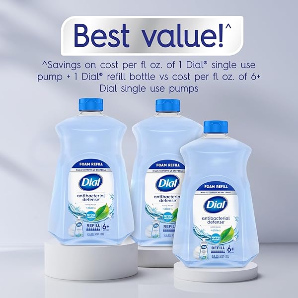 DIAL ANTIBACTERIAL FOAMING HAND SOAP REFILL, SPRING WATER, 52 FL OZ (PACK OF 1)