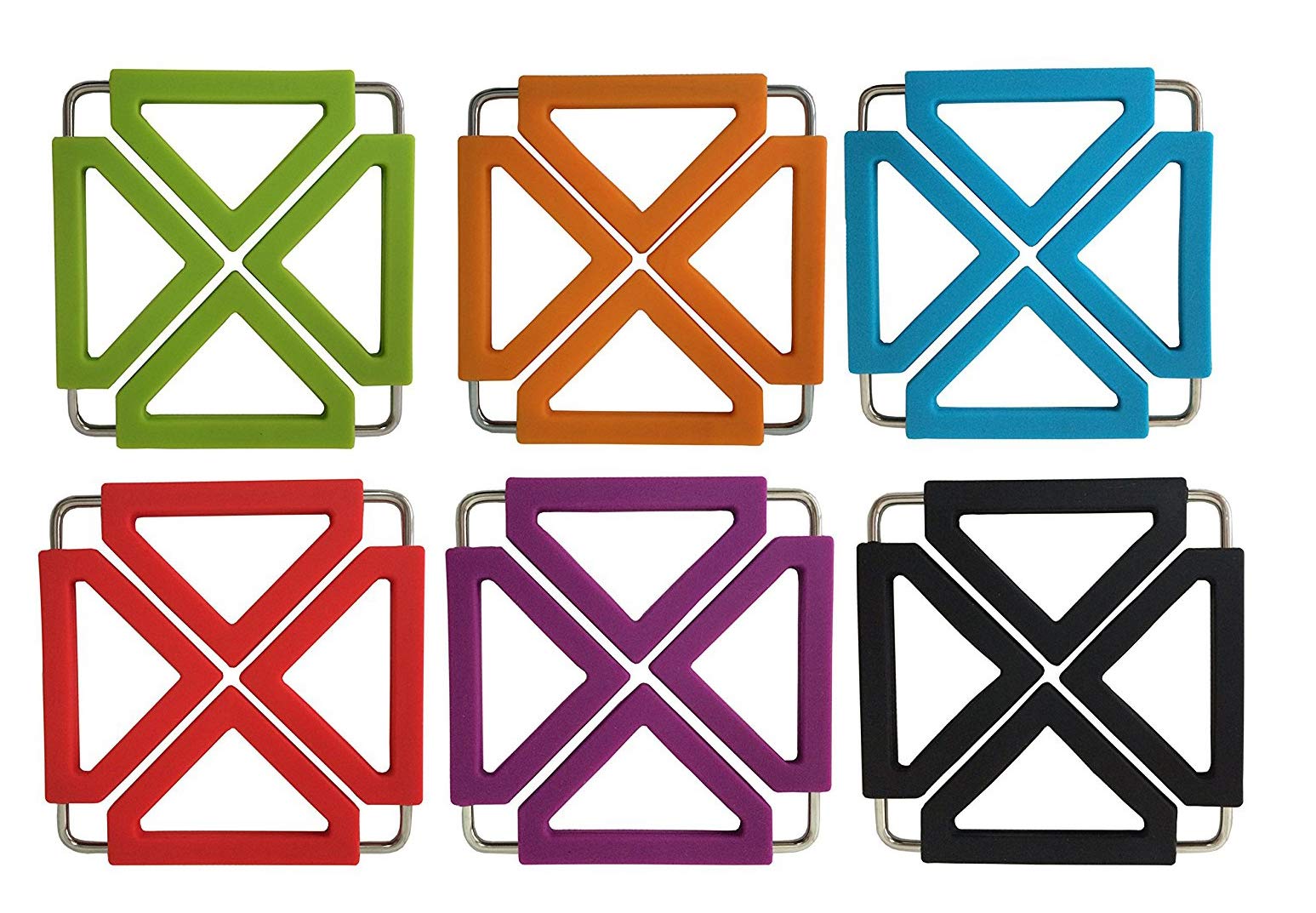 TENTA KITCHEN Heavy Duty Foldable Silicone Trivets/expandable/collapsible… (Square)