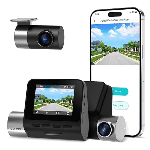 70mai Dash Cam Front and Rear A500S, Dual Dash Camera for