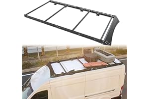 MELIPRON Camper Van Roof Rack Fit for Ford Transit 148"WB Low/Mid/High Roof, Low Profile Aluminum Rack with Wind Fairing, T-Slot Crossbars for Solar Panels, Awnings, Ladder, 300lb Dynamic/500lb Static