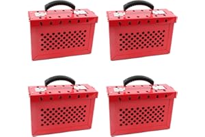 Alamanda Lockout Tagout Lock Box Portable Loto Box Kit Safety Padlock Box 4 Pack for Lock Out Tag Out Station