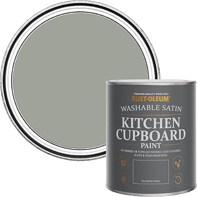 Rust-Oleum Kitchen Cupboard Paint Tea Leaf 750ml Satin Scrubbable Light Green