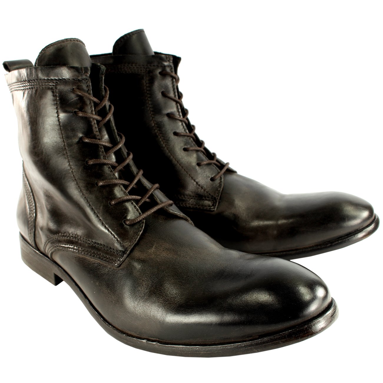 Herren H By Hudson Swathmore Leder Schnüren Halbschuhe Knöchel Stiefel ...