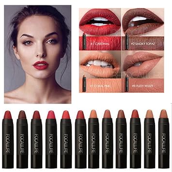 Generic Makeup Matte Lips Waterproof Batom Mate Lip Gloss Rouge A Levre Labial 12 Colors Soft Pencil Lipstick