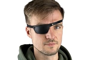 Premium Handmade Leather Eye Patch with Soft Foam Padding, Adult Eye Patch for Men and Women (Left Eye)