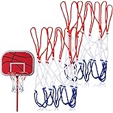 2Pcs Mini Basketball Net Replacement, 8 Loops Basketball Net Small Replacement Net for Indoor Door Room Walls, Vibrant Color