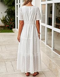 ZESICA Women's 2025 Summer Short Sleeve Maxi Dress