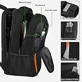MATEIN Travel Laptop Backpack 15.6 Inch Anti Theft Water Resistant Black Orange view 4