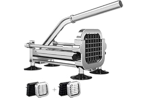 Befano French Fry Cutter, Stainless Steel Potato Cutter with 1/2 Inch and 3/8 Inch Blades, Commercial French Fries Slicer for Whole Potatoes, Carrots, Cucumbers