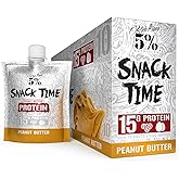 Rich Piana 5% Nutrition Snack Time | Squeezable Protein Shots | High Protein Snack Pouches | Egg White Peanut Butter Protein Snack | 10-Count (Peanut Butter)