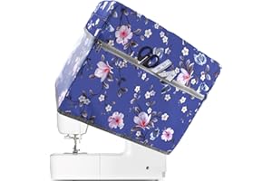 QHANSHIEE Sewing Machine Cover with Storage Pockets,Dust Cover for Sewing Machine,Protective Quilted Dust Cover,Sewing Machine Dust Cover Compatible with Most Standard Singer & Brother Sewing Machines