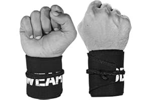 WOD Wear Wrist Wraps for Powerlifting, Strength Training, Bodybuilding, Cross Training, Olympic Weightlifting, Yoga Support - One Size Fits All