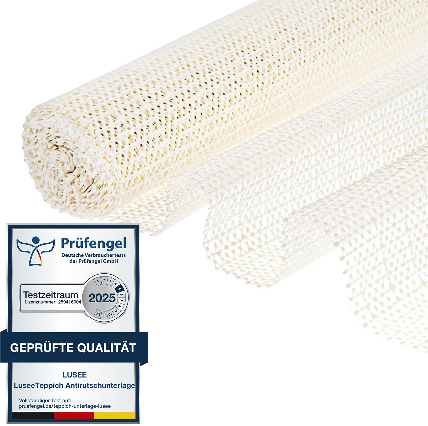 LUSEE Anti Slip Rug Underlay, 100x200cm Multipurpose Non Slip Matting Rug Gripper Anti Slip Mat Antislippery Liner Pad for Carpet Drawers Shelves Tray, Used on Hard Smooth Surfaces, Beige