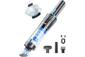 YTE PRO Handheld Vacuum Cordless Car Vacuum Cleaner Powerful Suction Car Vacuum Lightweight Portable Rechargeable Hand Held Vacuum Cleaner One-Touch Empty with HEPA Filter for Home/Pet, Blue