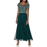 J Kara Women's Petite Beaded Empire Waist Gown Petite