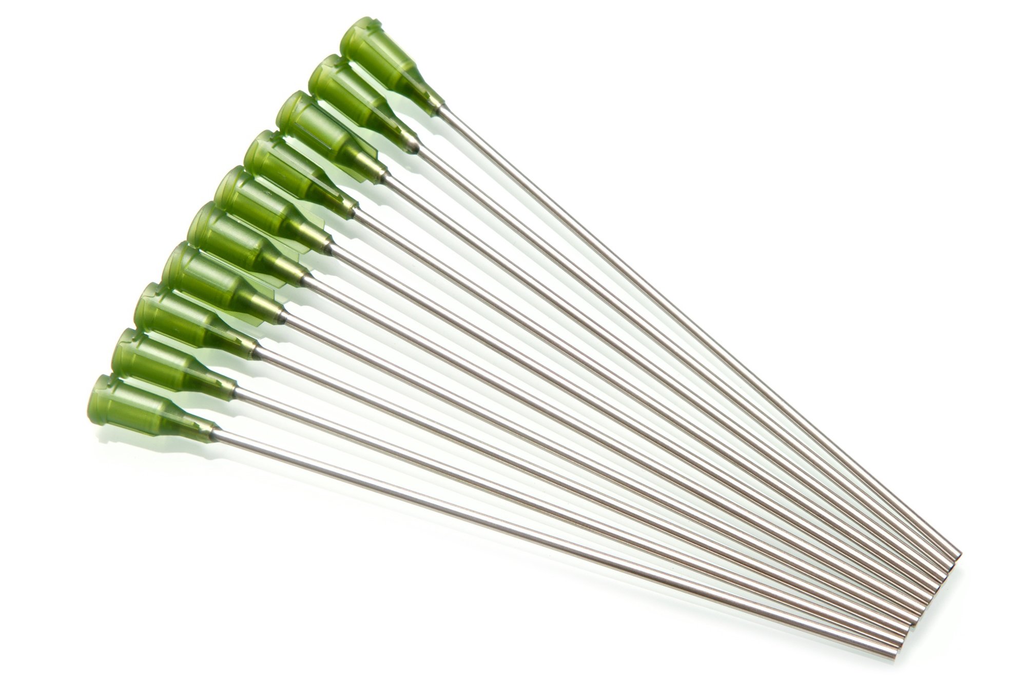 Dispense All - 10 Pack - Dispensing Needle 4" - Blunt Tip Luer Lock (14 Gauge, Olive)