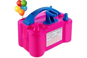 PCFING Electric Air Balloon Pump and Balloon Tying Tool in One, Portable Dual Nozzle Electric Balloon Blower Air Pump Balloon