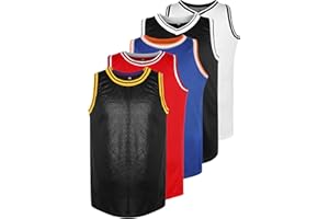 MESOSPERO Blank Basketball Jersey 90S Hip Hop Clothing for Party,Mens Plain Mesh Athletic Practice Sports Shirts S-3XL