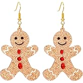 Gingerbread Earrings for Women Christmas Dangle Drop Earrings Holiday Earrings Christmas Jewelry Accessories