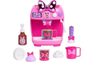 Disney Jr. Minnie Mouse Rise & Shine Bowrista Set, 10 Inch Play Espresso Machine, Ages 3 and Up, Officially Licensed Kids Toy