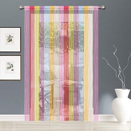 Aizesi 2pcs String Curtain Panel Rainbow Door Wall Window