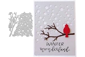 ERGONFLOW Bird Perch Net Metal Die Cuts,Spring Bird Net Tree Cutting Dies Cut Stencils for DIY Scrapbooking Album Dies Card Making Silver 10.7cm x 12.4cm4.21inch x 4.88inch