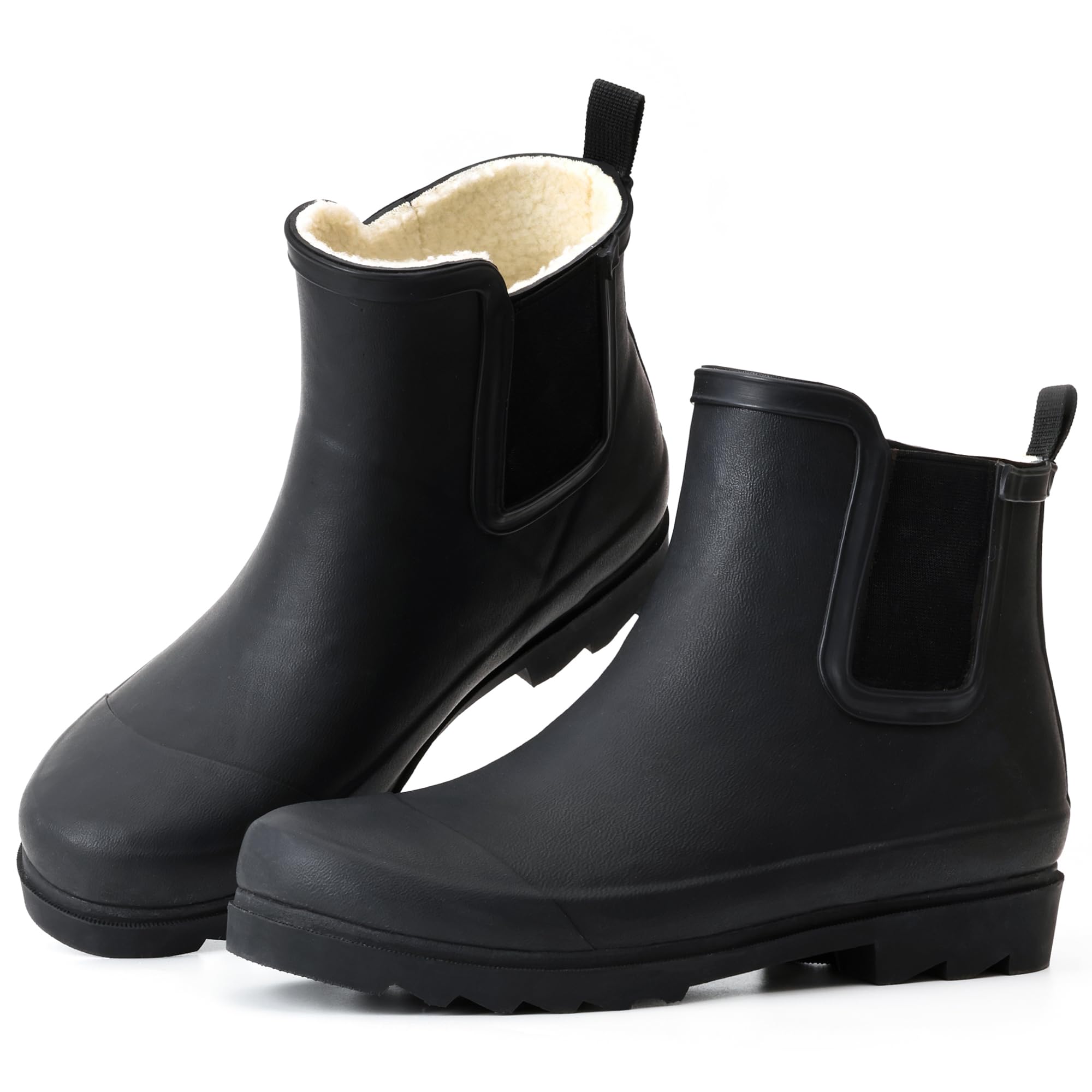 Women's Rubber Ankle Rain Boots - Black
