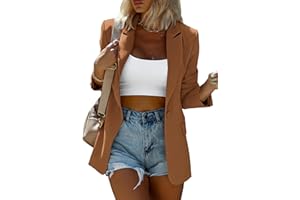 KIRUNDO Womens Blazer 2025 Fall Business Casual Oversized Long Sleeve Button Open Front Suit Jackets Work Clothes Pockets