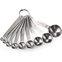Measuring Spoons: U-Taste 18/8 Stainless Steel Measuring Spoons Set of 9 Piece: 1/16 tsp, 1/8 tsp, 1/4 tsp, 1/3 tsp, 1/2 tsp,