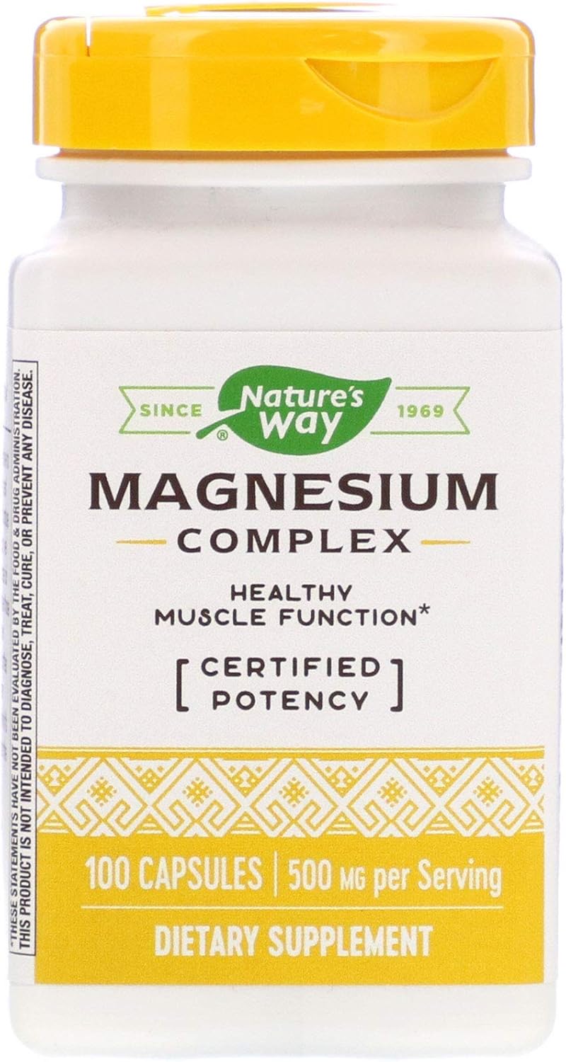 Nature's Way Magnesium Complex, 100 Capsules, Pack of 2: Health & Personal Care