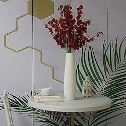 WELMATCH Red Artificial Orchids Faux Flowers - 10