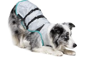 Suitical Dry Cooling Vest for Dogs | Canine Cooling Vest for Hot Weather | Dog Cool Down Jacket | Machine Washable | M | Neck to Tail 20”- 24” | Chest 24-32” Around | Neck Circumference 20” | Silver