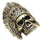 PAURO Men's Skeleton Head Native American Skull